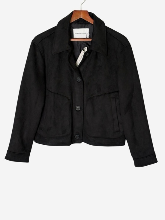 Rebecca Minkoff Jackets & Blazers - NWT Rebecca Minkoff Black Faux Suede Cropped Button Jacket • Size Large